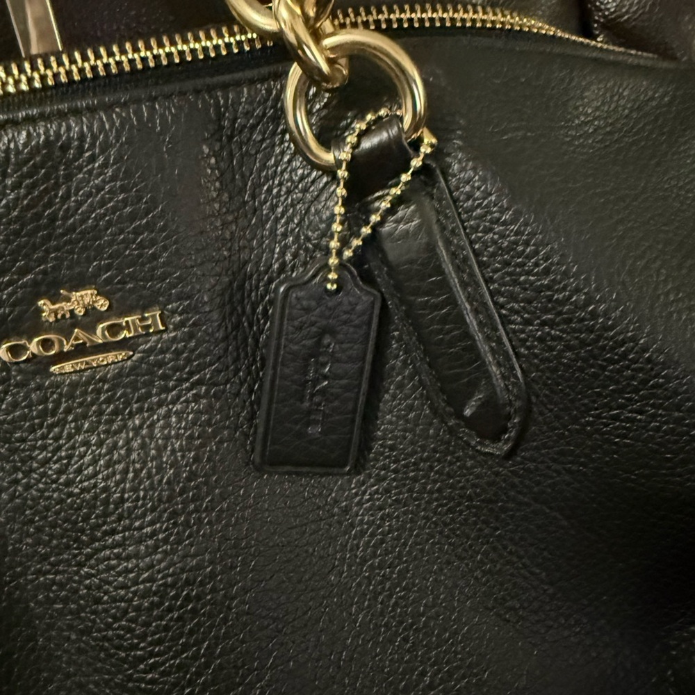 Coach Black Leather F30565 2-Way Tote Bag - Picture 14 of 15